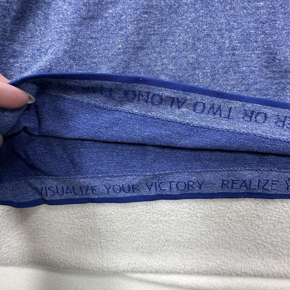 Lululemon Shirt Mens Medium Blue Heather Striped Metal Vent Tech Seamless Gym - Picture 5 of 10